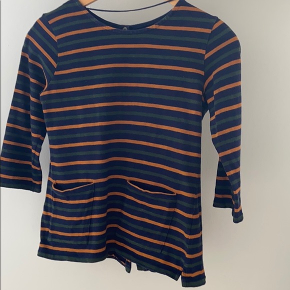 Zara striped sweater, front pockets back buttons - Picture 1 of 4